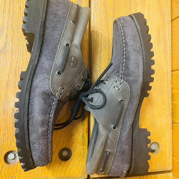 TIMBERLAND MEN\'S AUTHENTIC HANDSEWN BOAT SHOE MD GREY FULL GRAIN A29Y5 ALL SIZES main image 6